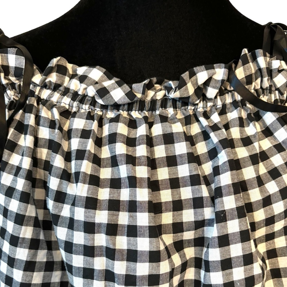 Gingham Check Off The Shoulder Tie Top - Picture 9 of 12